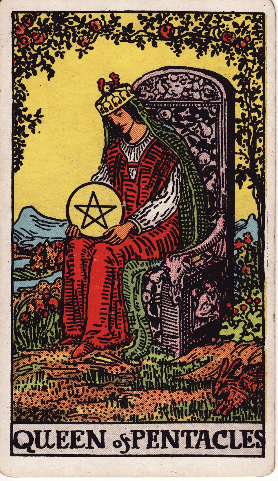 The Queen of Pentacles Tarot Card