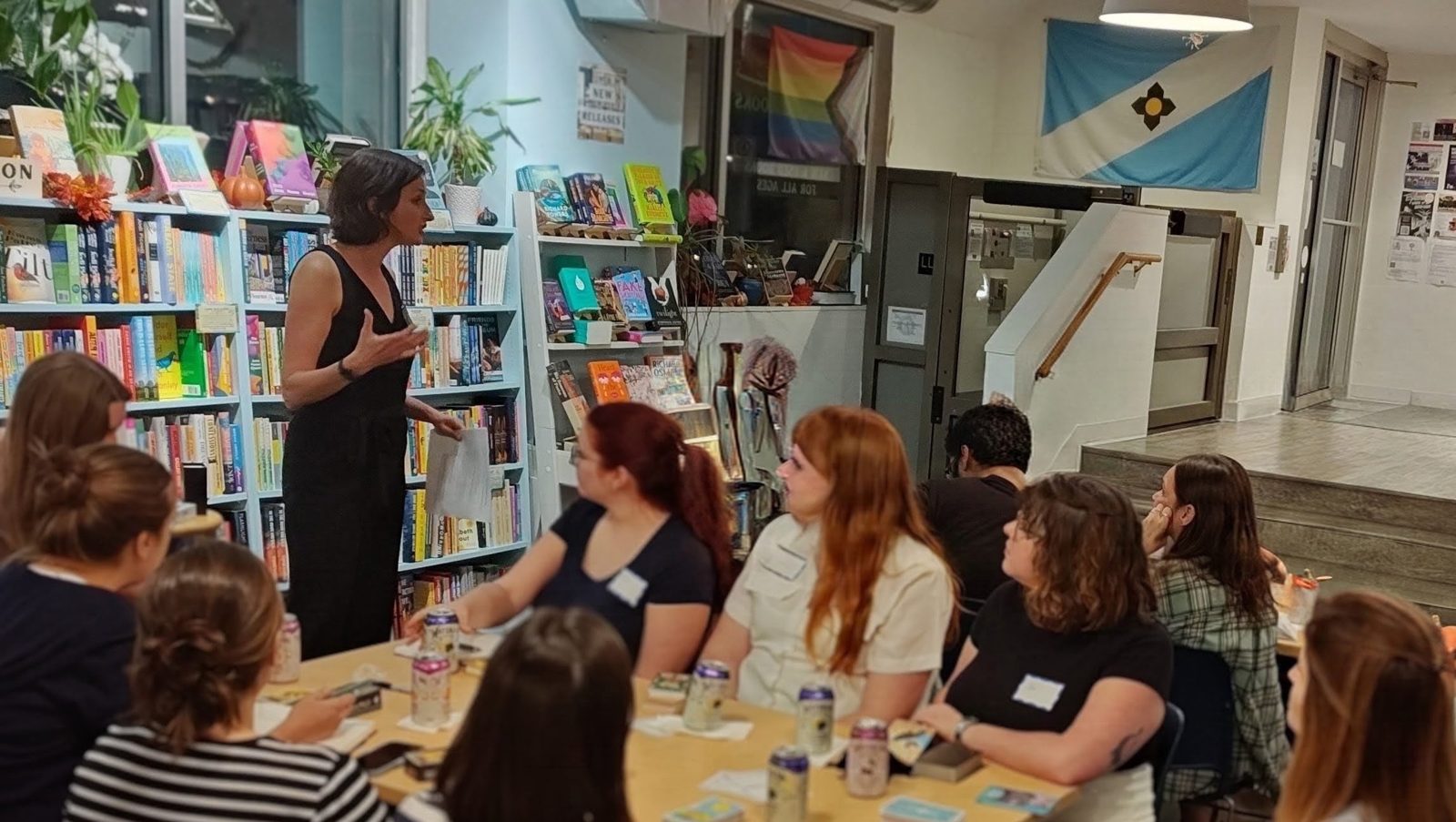 Sara Helena teaching a beginner tarot workshop to a full room at Lake City Books in Madison, Wisconsin